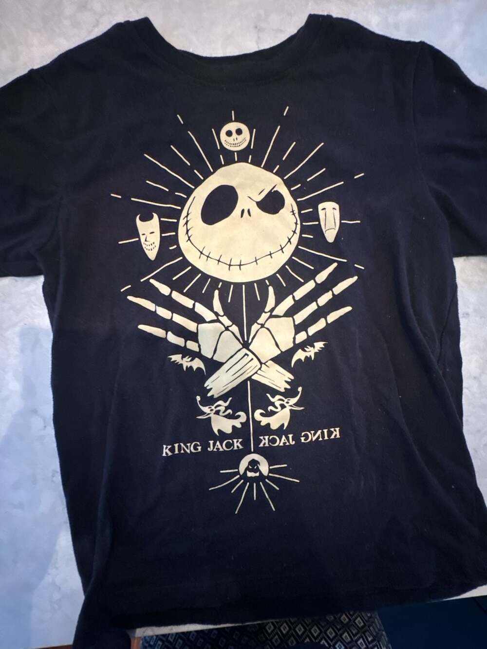 Disney The Nightmare Before Christmas King Jack T-Shirt Size L/G (10/12) Black